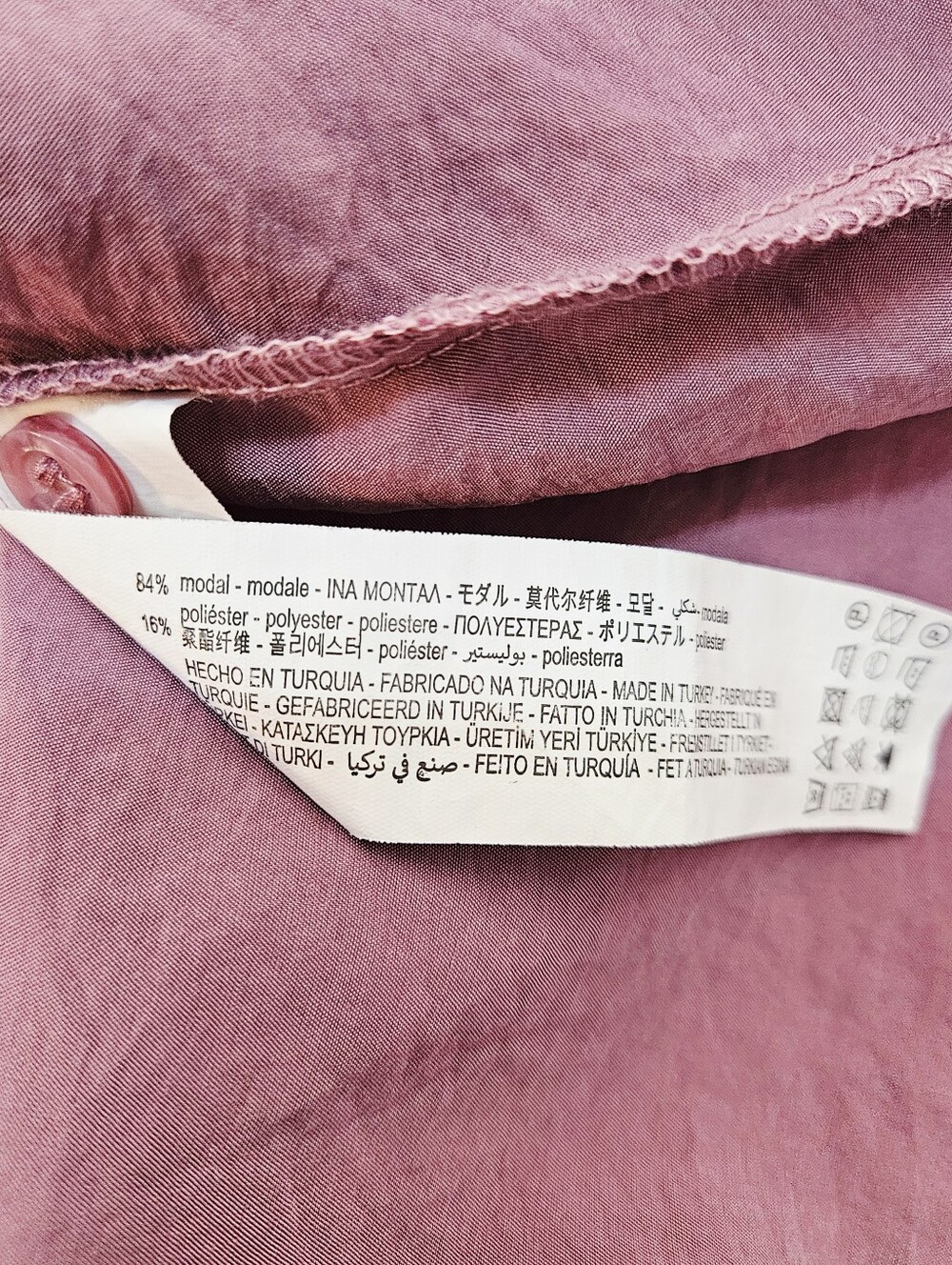 Zara Mauve/Pink Crepe Oversized Blouse Fits Medium To XL - Picture 12 of 12